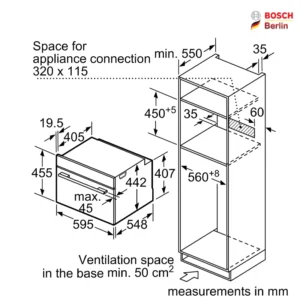 فر مایکروویو کامپکت توکار بوش مدل BOSCH CMG633BS1