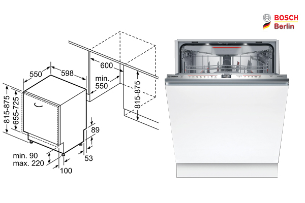 بررسی مشخصات ماشین ظرفشویی توکار بوش مدل SMV6ZCX49E