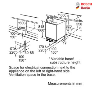 یخچال توکار بوش مدل BOSCH KUR15A50NE