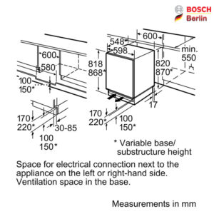 یخچال توکار بوش مدل BOSCH KUR15AFF0