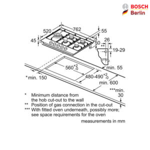 صفحه گازی توکار بوش مدل BOSCH PCS815M90E