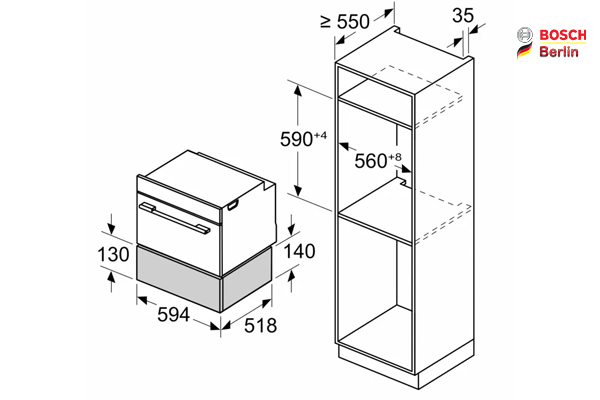 ابعاد کشو گرمکن بوش مدل BIC7101B1B