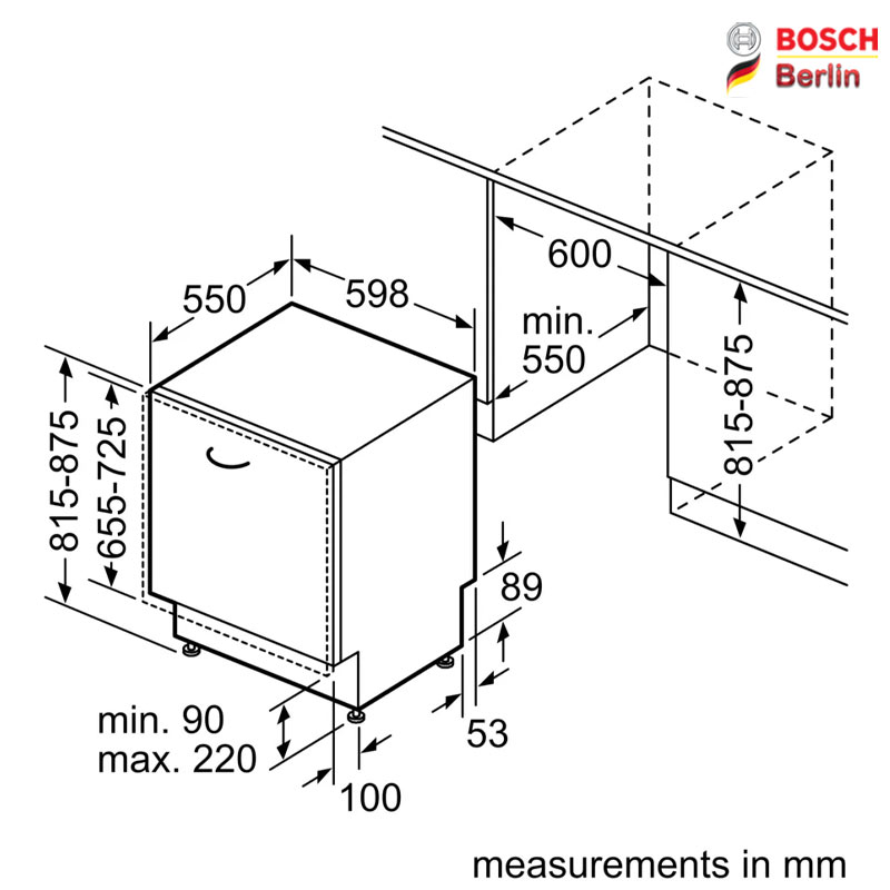 ماشین ظرفشویی توکار بوش مدل BOSCH SMV8ZDX86M