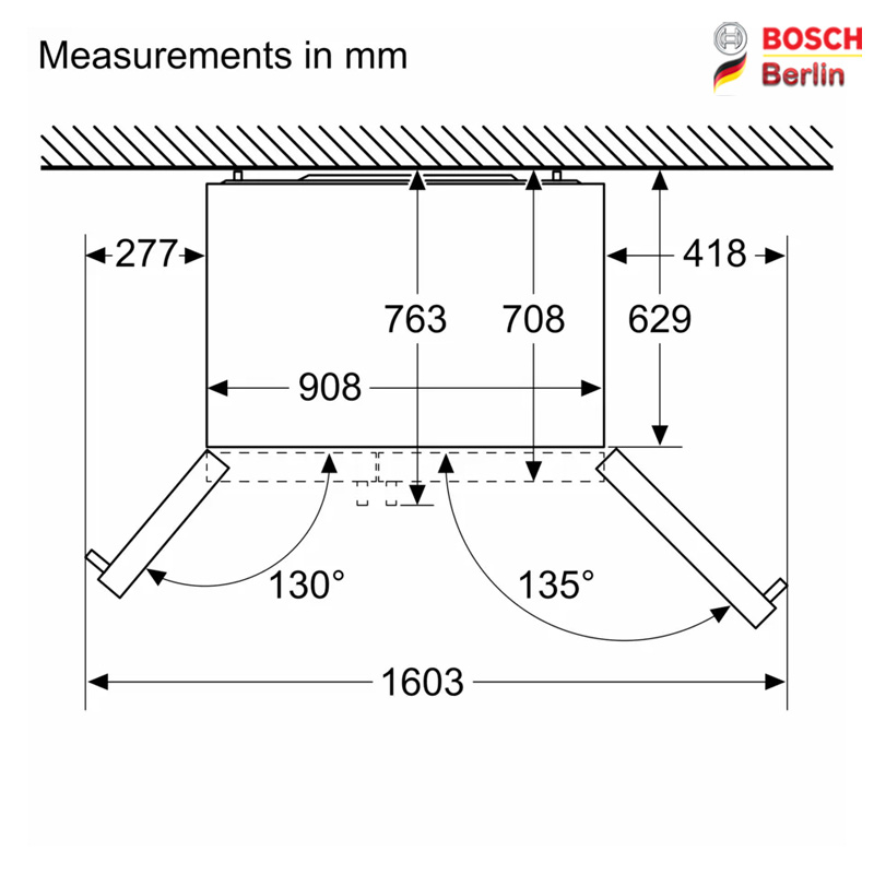 ساید بای ساید بوش مدل BOSCH KAI93VI30M