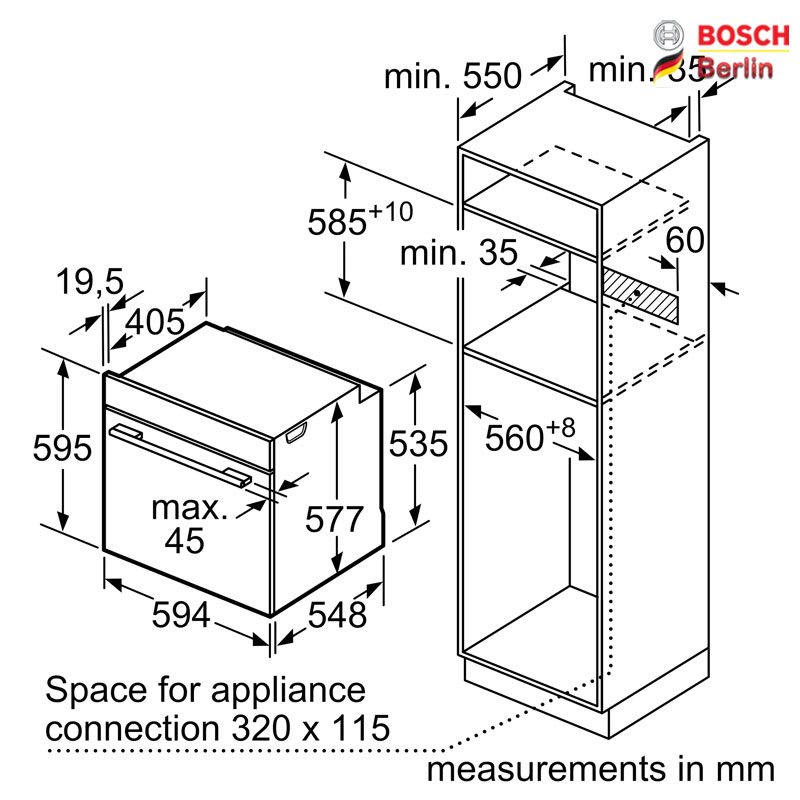 فر بخارپز توکار بوش مدل BOSCH HSG7361B1