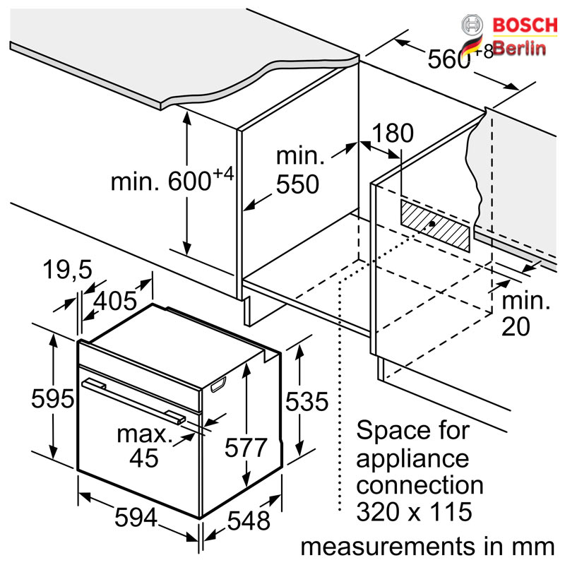 فر بخارپز توکار بوش مدل BOSCH HSG7361B1