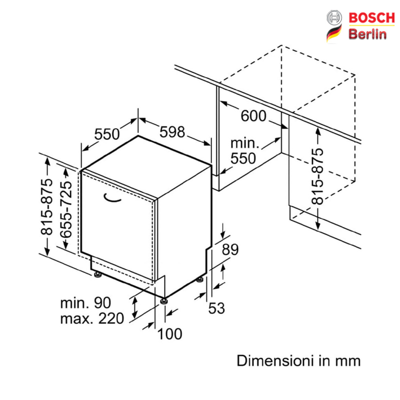 ماشین ظرفشویی توکار بوش مدل BOSCH SMV8YCX02E