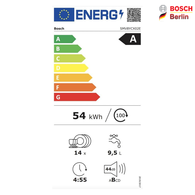ماشین ظرفشویی توکار بوش مدل BOSCH SMV8YCX02E